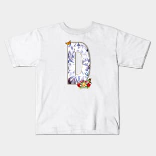 Name Initial Letter D and Hummingbird Kids T-Shirt